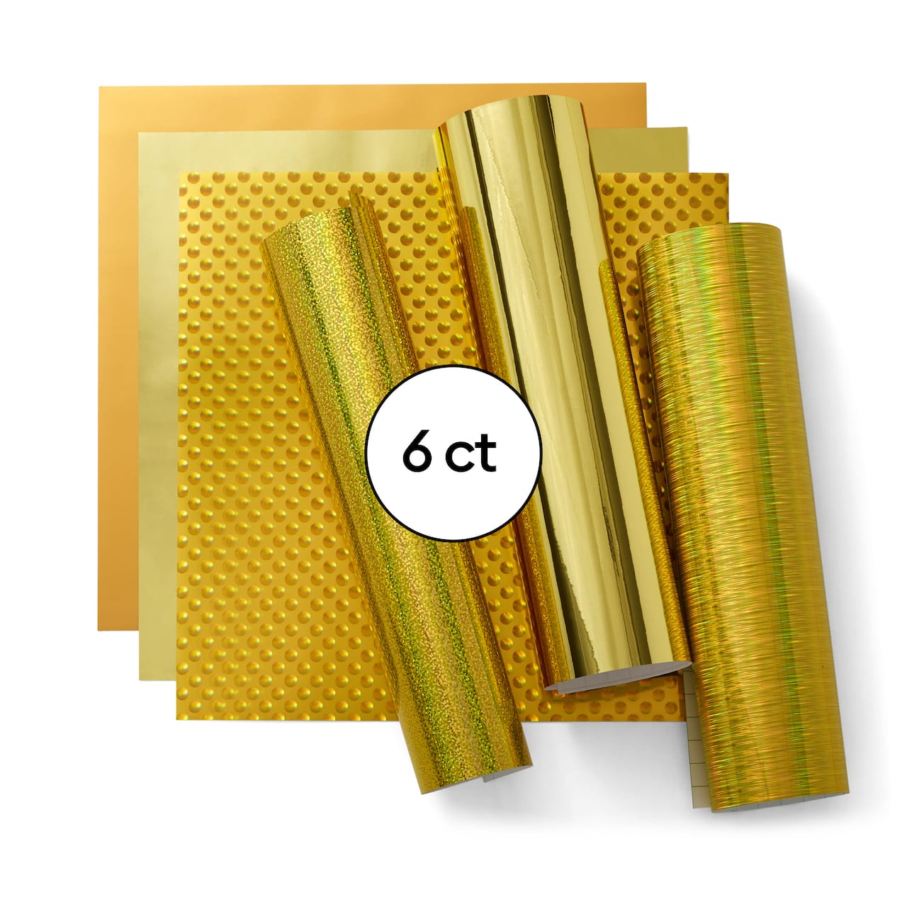 Cricut® Permanent Holographic Vinyl, Gold Sampler